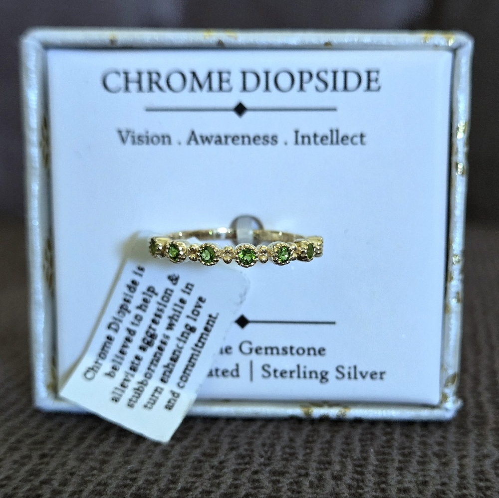 Shivam Chrome Diopside💚 Half Eternity♾️ Ring - NIB - Picture 12 of 15